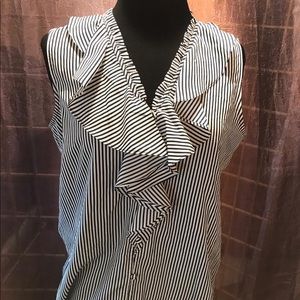 Sharp Karl Lagerfeld Paris pinstripe blouse Sz S